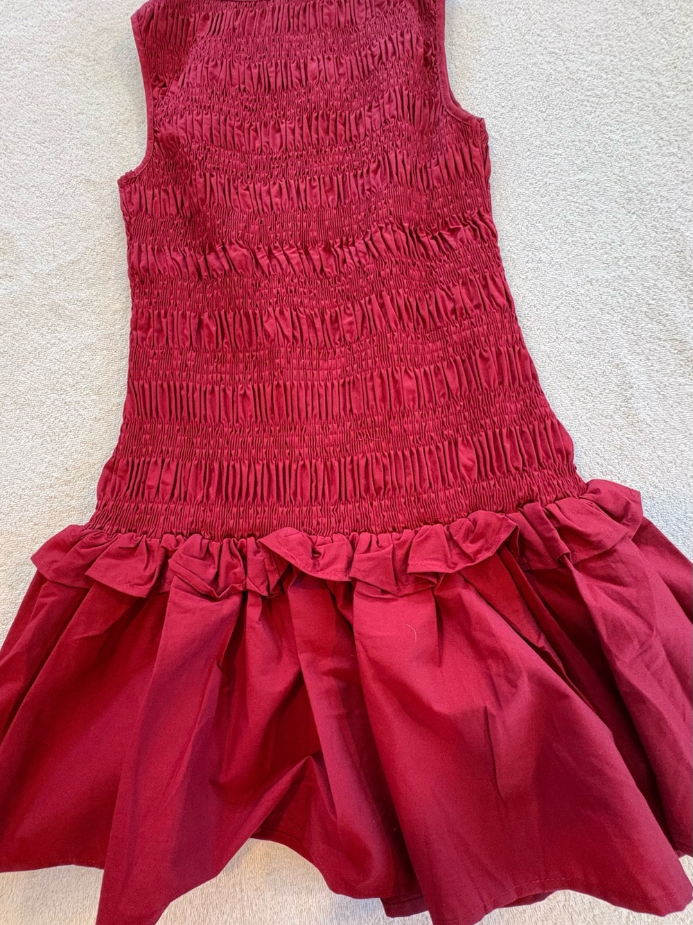 Pepper Mayo Garden Kisses Burgundy Sheer Ruffle Dress Size 6 Rush Cocktail - Picture 11 of 12